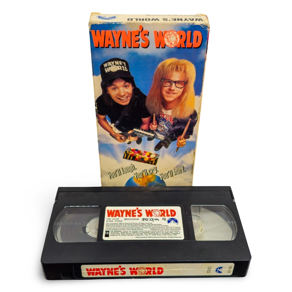 Paramount Wayne's World VHS Movie NTSC 1992 Color PG-13 Comedy Mike Myers‎ Good
